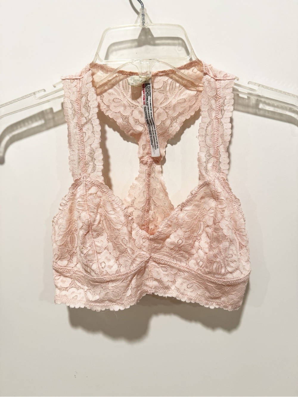 Free People Delicate Lace Racerback Bralette - Blush
